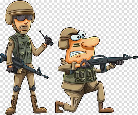 Two Army Animated Arts Soldier Army Cartoon Military