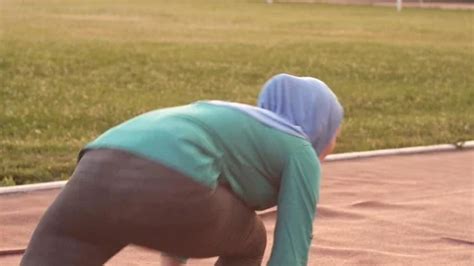 Muslim Girl Athlete In Hijab At The Star Stock Video Pond5