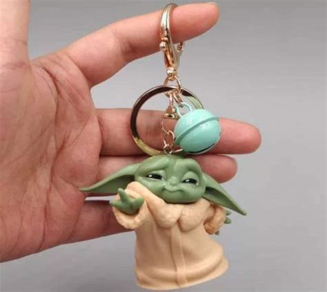Baby Yoda Keychain Star Wars Character Baby Yoda Action Etsy