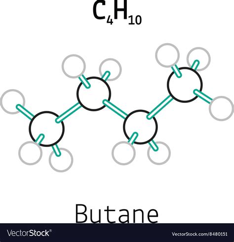 C4h10 Butane Molecule Royalty Free Vector Image