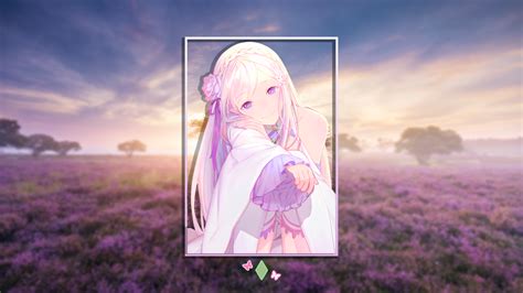 Wallpaper Picture In Picture Anime Girls Field Sunrise Mist
