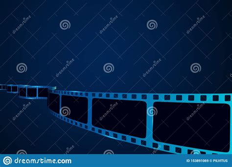 Realistic 3d Film Strip In Perspective Film Reel Stripe Cinema