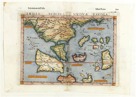India Tercera Nuova Tavola Old Map By Ruscelli G