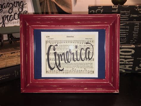 The most prominent color of this item is gold. Patriotic 5x7 frame. $12 | Sheet music art, Hymn art, Frame