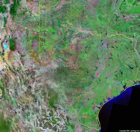 Texas Satellite Images Landsat Color Image Aerial Map Of Texas