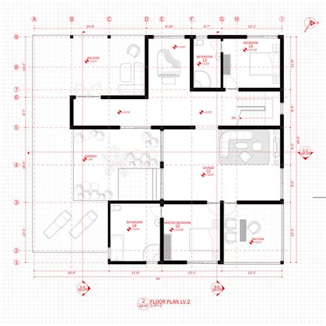 Modern House Office Architecture Plan With Floor Plan Section And