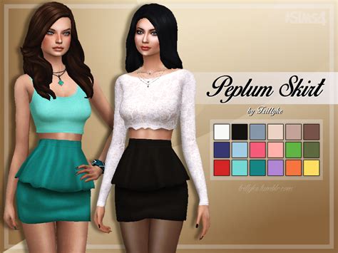 The Sims Resource Trillyke Peplum Skirt