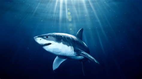1920x1080 1920x1080 Shark Sunlight Sea Fish Art Under Water