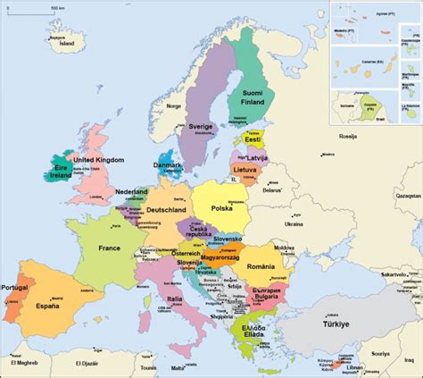 Map Of Europe Member States Of The Eu Nations Online
