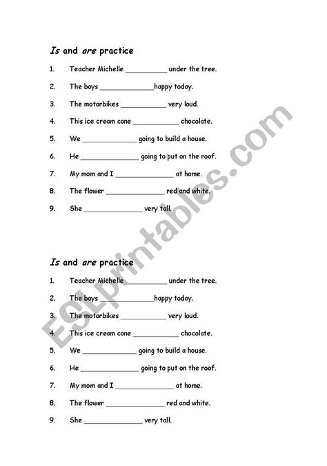 Are And Is Worksheet