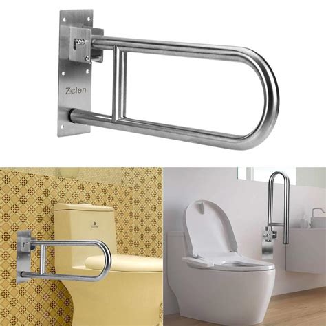 Flip Up Grab Bars Handicap Toilet Rails Grab Bars For Bathroom Elderly