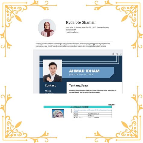 Template Contoh Resume Bahasa Melayu Terbaik Boleh Edit