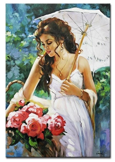 Obraz Abstrakcja Malowany Kobieta Z Kwiatami Kwiat 7481916492