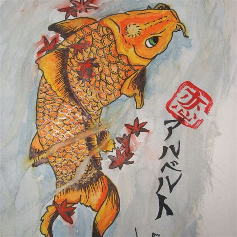 Japanese Koi Fish Art Koi Fish Watercolor By Koi Top Watercolor