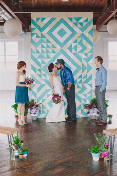Geometric Backdrop Geometric Wedding Modern Wedding Decor Ceremony