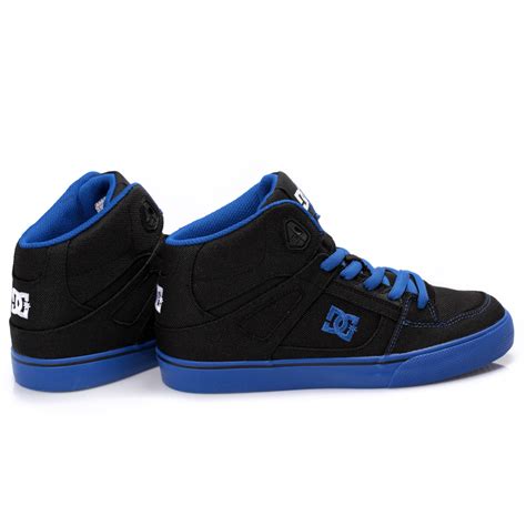 Dc Shoes Youth Kids Spartan High Top Black Blue Trainers Sneakers Shoes
