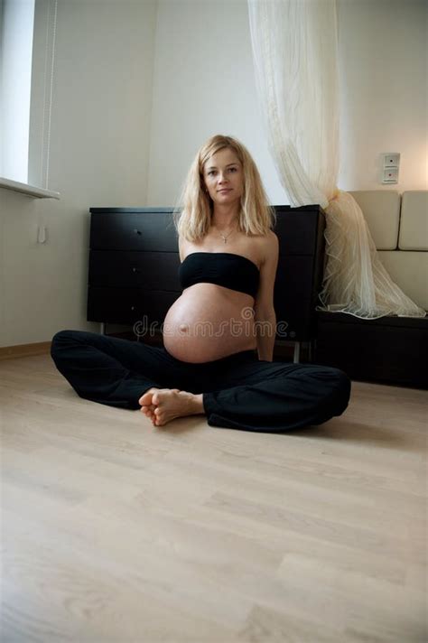 Pregnant Yoga Stock Image Image Of Anticipation Indoors 23352087