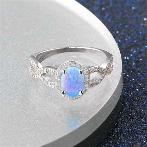 925 Sterling Silver Fire Opal Rings For Women Borkut