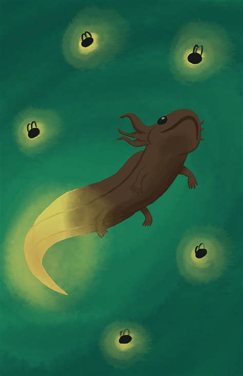Firefly Axolotl Nature Painting By Dale Scott Fine Art America