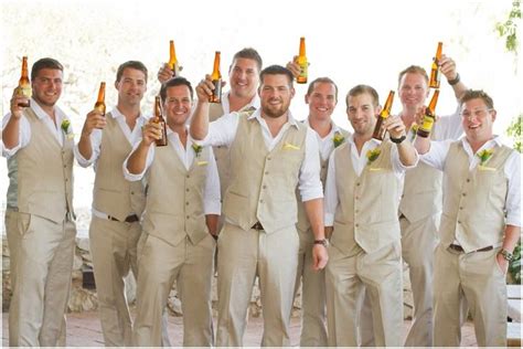 Autumnspring Groom Wear Beach Wedding Men Linen Suits