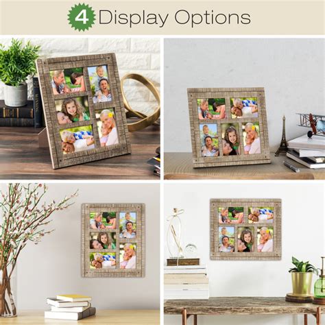 Collage Picture Frames From Rustic Distressed Wood Holds Five 4x6