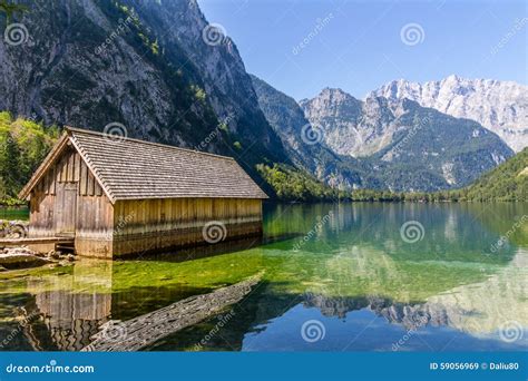 Beautiful Landscape Of Alpine Lake With Crystal Clear Green Water And