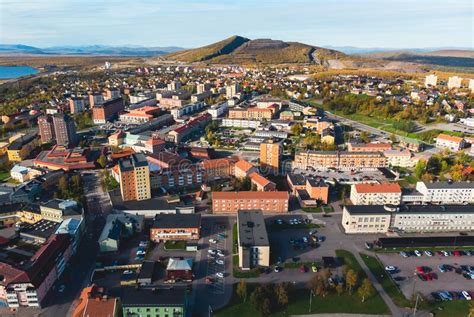 Aerial Summer Sunny View Of Kiruna The Northernmost Town In Sweden