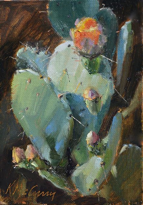 Cactus Sun 7x 5 Oil By Kimbell Mccurry Sold Flower Art Painting