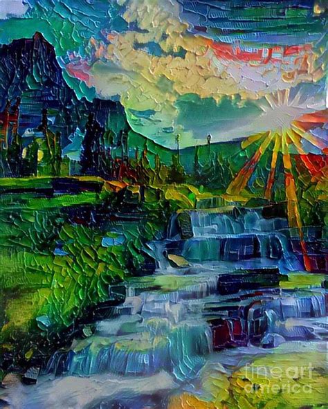 Abstract Waterfall Digital Art By Michael Knight