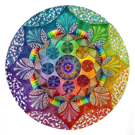 Live A Colorful Life Mandala Artwork Mandala Fractal Art