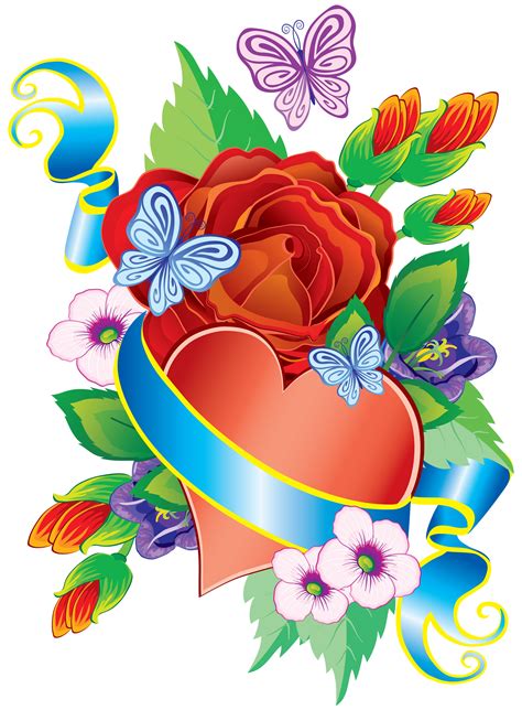 Drawing inspo heart transparent png clipart free download ya. Heart and Flowers PNG Decorative Element | Gallery ...