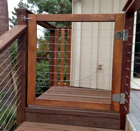 Wood Framed Cable Gate Unique Modern Entry Design By San Diego Cable