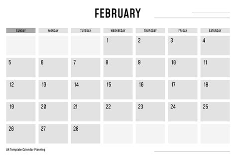 Premium Vector A4 Template Calendar Planning February