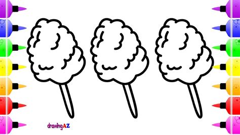 A page with one large cotton candy shape. Cotton Candy Coloring Pages | Free download on ClipArtMag
