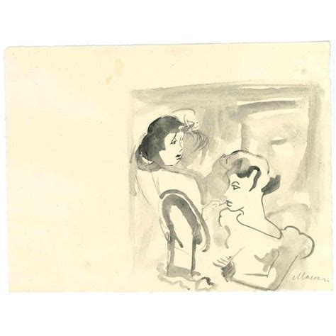 Mino Maccari Womanly Original Drawing 1950s Chairish