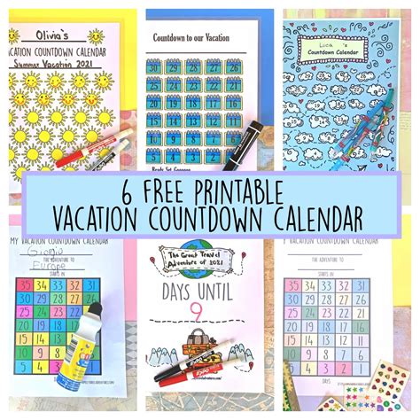 6 Free Printable Vacation Countdown Calendars Away We Wander And