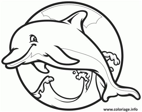 Coloriage Dauphin Facile Maternelle Dessin Animaux De La Mer à Imprimer