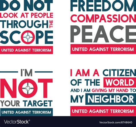 United Against Terrorism Design Elements Vector Image