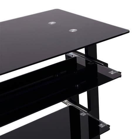 The tempered glass pc cases are the bestselling ones in the market. HOMCOM Computer Workstation Glass PC Laptop Desk Table ...
