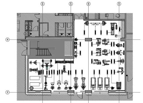 Gym Building Floor Plan Designs Are Given On This Autocad Dwg Drawing