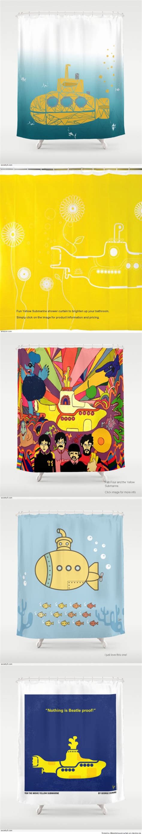 Beatles dreams & beatles things. Beatles Yellow Submarine Shower Curtain for the Bathroom ...