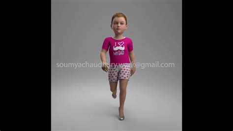 Realistic Female Child Character Modeling Texturing Rigging And