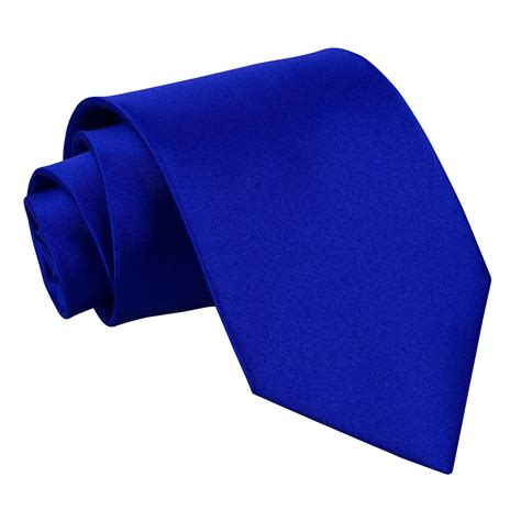 Mens Plain Royal Blue Satin Tie