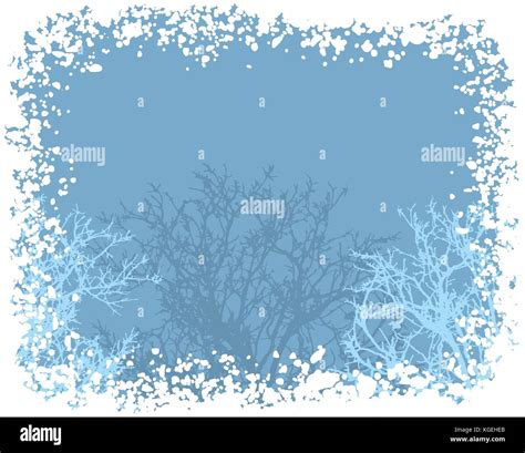 Vector Winter Snow Border Background With Trees And Copy Space