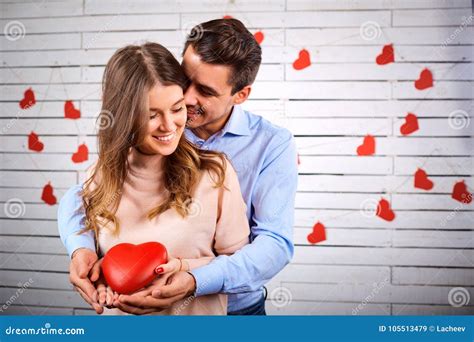 Young Couple On Valentine`s Day Stock Image Image Of Romantic Women 105513479