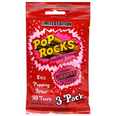 Bulk Pop Rocks Original Cherry Flavored Crackling Candies 3 Ct Packs