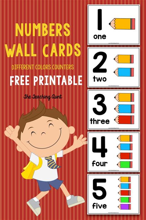 Numbers 1 10 Wall Cards Free Printable The Teaching Aunt Numbers