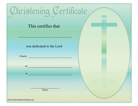Christening Certificate Template Free Printable Templates