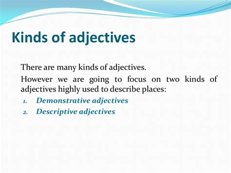 Adjectives To Describe Places