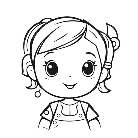 Cartoon Girl Coloring Page Outline Sketch Drawing Vector Car Drawing
